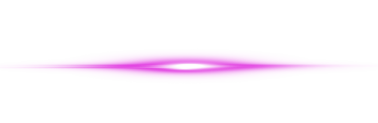 Horizontal Rays of pink light on transparent background.Laser beams png.