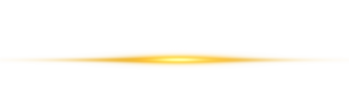 Horizontal Rays of yellow light on transparent background.Glowing Laser Beams png. - Powered by Adobe