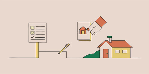 House inspection checklist and pen real estate