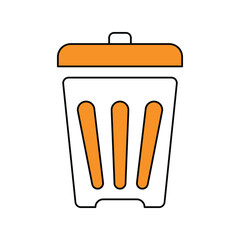 trash lineal color line icon with white background vector stock illustration
