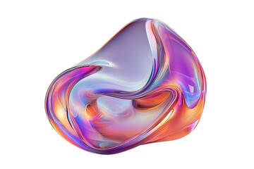 Obraz premium Glossy fluid shapes on dark background, graphic resource, cut out transparent.