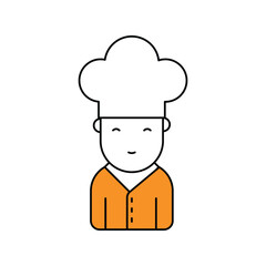 chef lineal color line icon with white background vector stock illustration