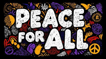 Obraz premium Global peace movement artistic expression urban environment graphics