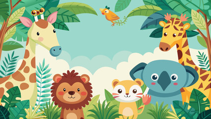 Fototapeta premium animals in the jungle