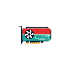 Graphic Card icon logo flat vector design