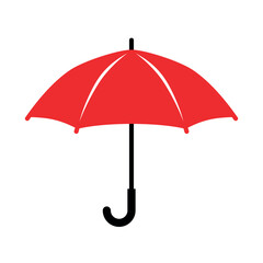 Umbrella icon. Symbol of rain or protection. Means of protection from the sun. Attribute of bad weather or precipitation. Vector icon.