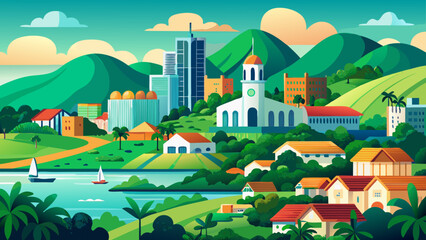 Libreville, Gabon – Green hills, white churches, and modern buildings line this Atlantic city. Rainforests peek through urban sprawl in a calm and colorful coastline.