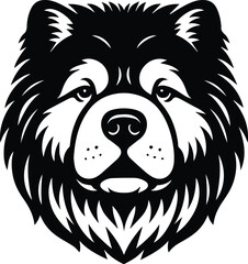 Chow Chow Dog Head Vector – Fluffy Lion-Like Dog Breed Design for Cricut, Stickers, and Pet Decor