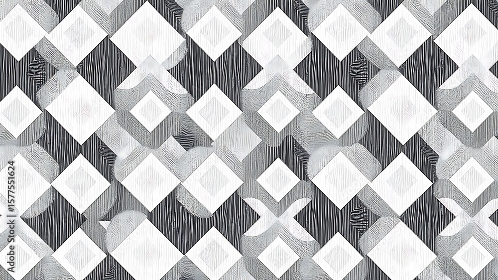 Poster abstract geometric pattern composed of diamonds circles and grungy textured elements