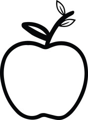Simple Apple Outline Vector – Minimal Fruit Line Art for Cricut Crafts, Teacher Printables, and Health Icons