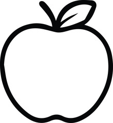 Simple Apple Outline Vector – Minimal Fruit Line Art for Cricut Crafts, Teacher Printables, and Health Icons