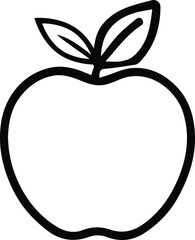 Simple Apple Outline Vector – Minimal Fruit Line Art for Cricut Crafts, Teacher Printables, and Health Icons