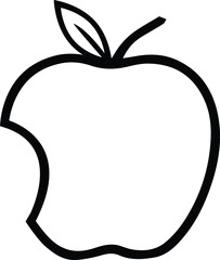 Simple Apple BIte Outline Vector – Minimal Fruit Line Art for Cricut Crafts, Teacher Printables, and Health Icons