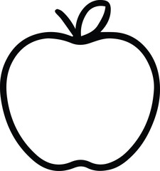 Simple Apple Outline Vector – Minimal Fruit Line Art for Cricut Crafts, Teacher Printables, and Health Icons