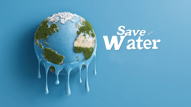 Save water to protect earth environmental awareness graphic design