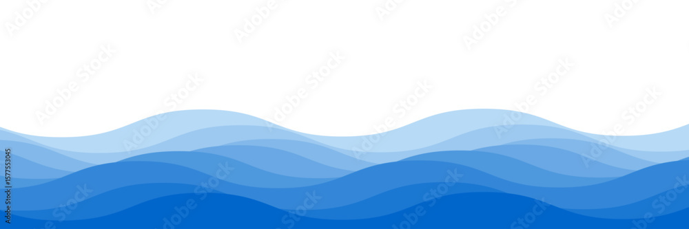 Poster abstract background water wave pattern. sea or ocean waves layered vector illustration. blue river w