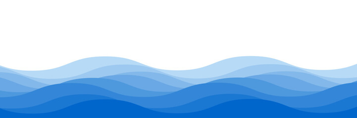 Abstract background water wave pattern. Sea or ocean waves layered vector illustration. Blue river wave layer pattern isolated on transparent background
