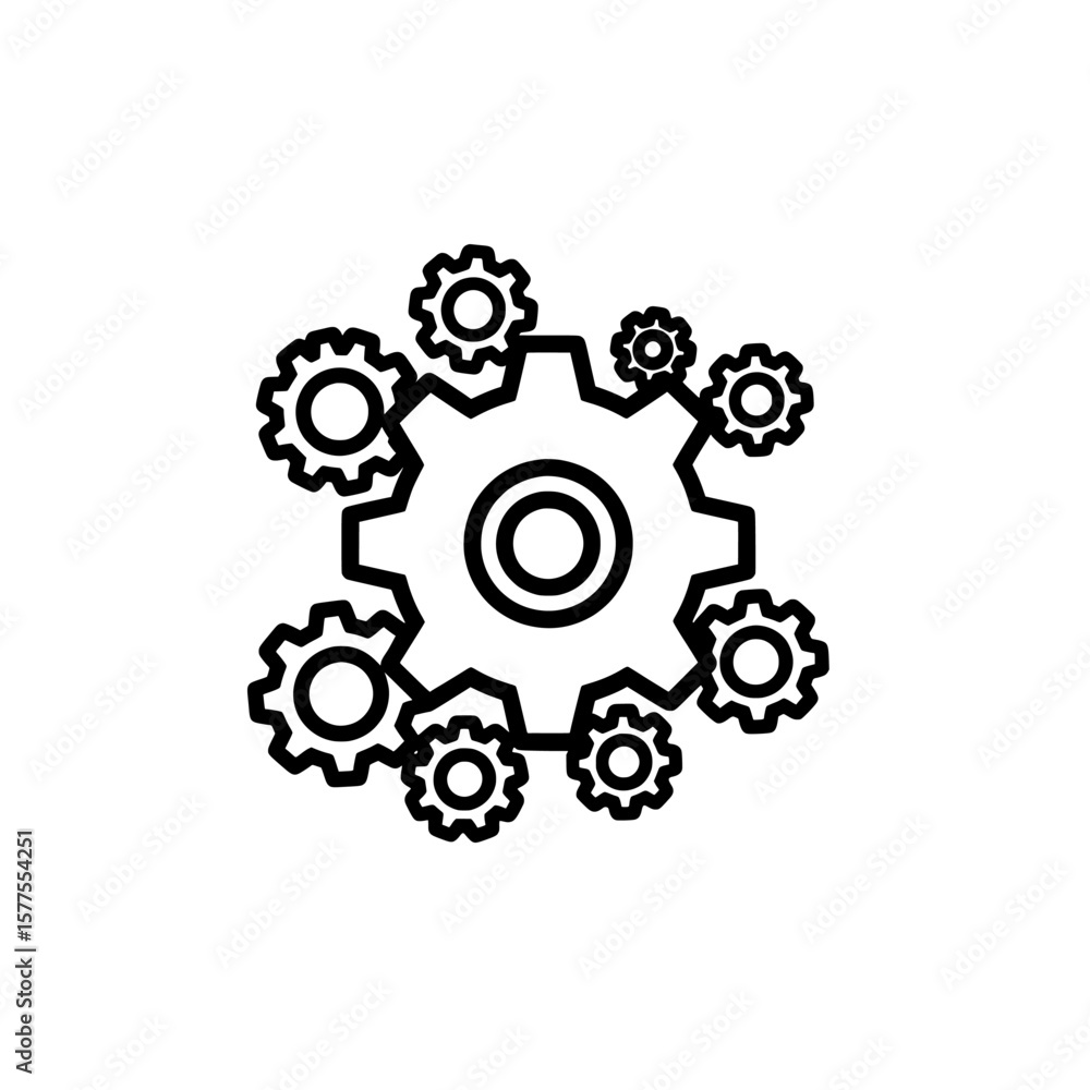 Poster gear and cogs representing machinery and technology objects
