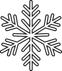 Snowflake Outline Vector – Winter Line Art for Holiday Crafts, Laser Engraving, and Cricut Projects