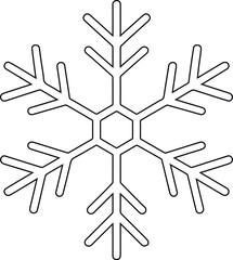 Snowflake Outline Vector – Winter Line Art for Holiday Crafts, Laser Engraving, and Cricut Projects