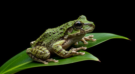 frog on a leaf