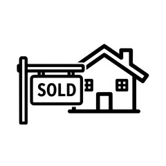 house with sold sign for real estate market