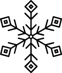 Snowflake Outline Vector – Winter Line Art for Holiday Crafts, Laser Engraving, and Cricut Projects