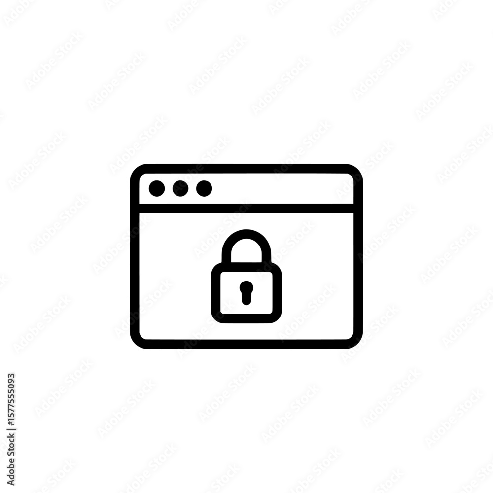 Poster lock on web browser page with padlock icon