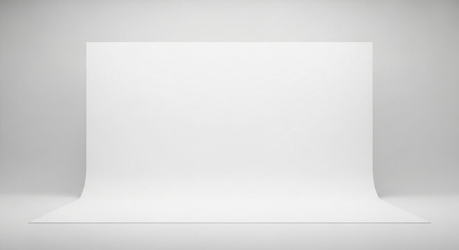 Minimalist white studio setup with a gentle sweep creates an ideal blank canvas for creative projects