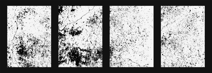 Grunge Cracked Texture Set – Black and White Distressed Backgrounds