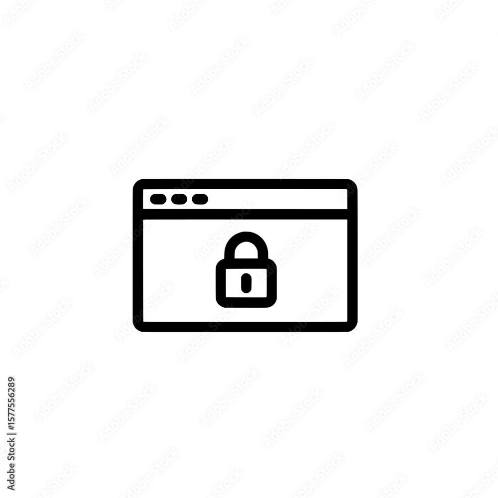 Poster secured web page with lock symbol for online security