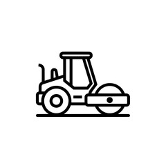 Naklejka premium tractor and roller construction equipment with outline style