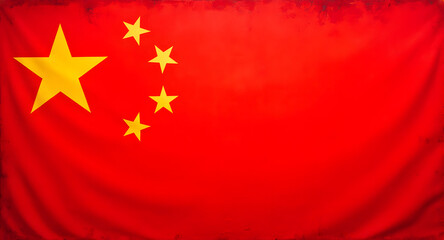 Chinese Flag with Golden Stars