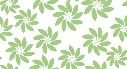 Green Leaf Flower Pattern Elegant floral design ideal for backgrounds, textiles, and graphic projects with natural, calming aesthetics.