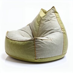 Comfortable sage green beanbag chair offering relaxation and casual seating on white background