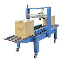 Blue mock up conveyor crate forming machine