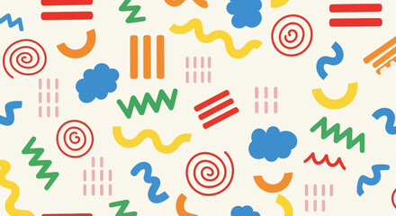 Playful Pattern of Geometric Shapes Vibrant, Modern Background for Creative Designs & Projects
