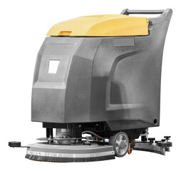 Yellow robotic sweeper floor