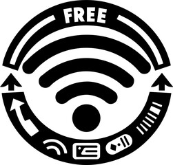 Free Wi-Fi Symbol Round Icon