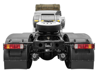 Back view white trailer