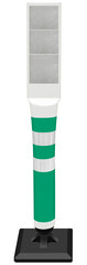 Green traffic lane pole