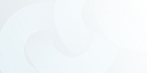 White abstract background. Modern circle lines pattern. Futuristic concept. Minimal geometric design.
