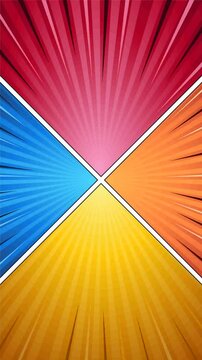 Action comic book background animation with speed lines	