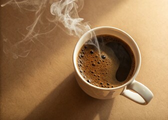  Hot Chocolate in Beige Background, Overhead Shot