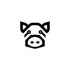 funny pig head vector logo 