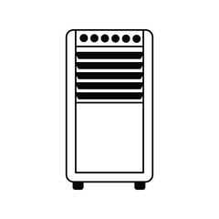 air conditioner glyph outline icon with white background vector stock illustration