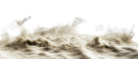 Sand dune landscape with a transparent background provides design possibilities for seamless integration in various digital compositions