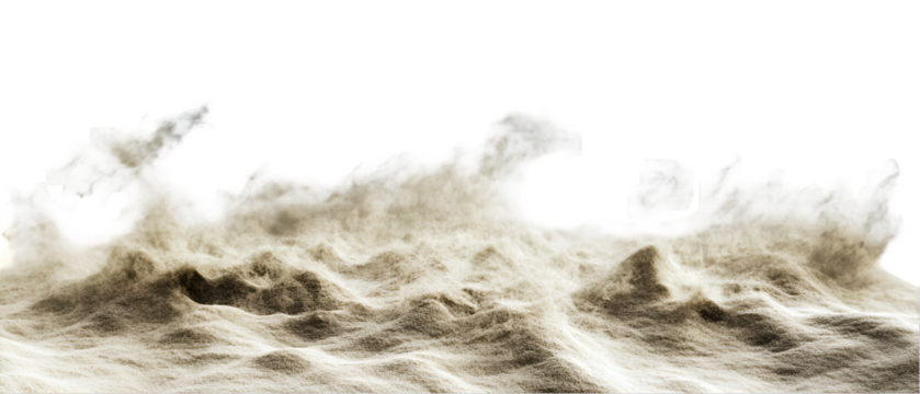 Sand dune landscape with a transparent background provides design possibilities for seamless integration in various digital compositions