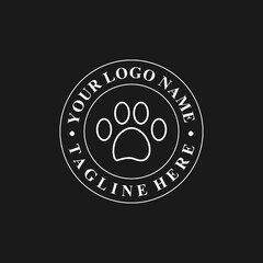 Pet shop logo design, cat paw logo, dog paw, footprint, vector, silhouette, pet food symbol, veterinarian, puppy, paw, animals, illustration, cute, vet, health, shape, love