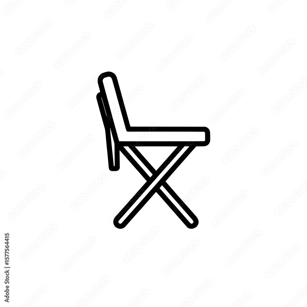 Poster lazy folding chair with a simple outline for outdoor use
